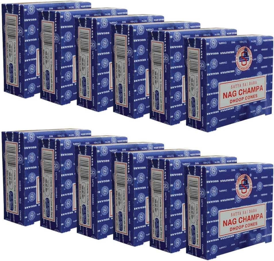 TRUMIRI Nag Champa Incense Cones and Burner Bundle