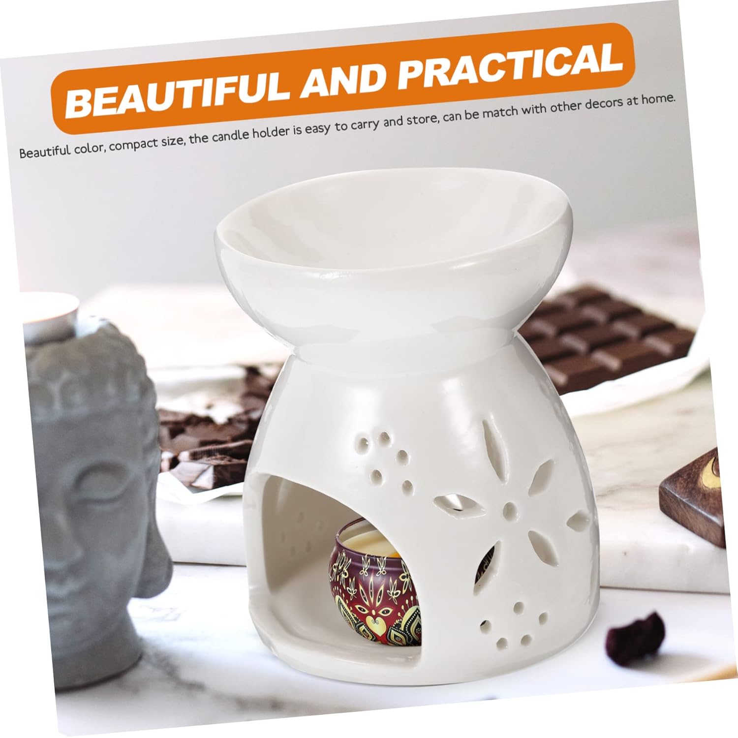 Healifty Ceramic Essential Oil Burner with Tea Light