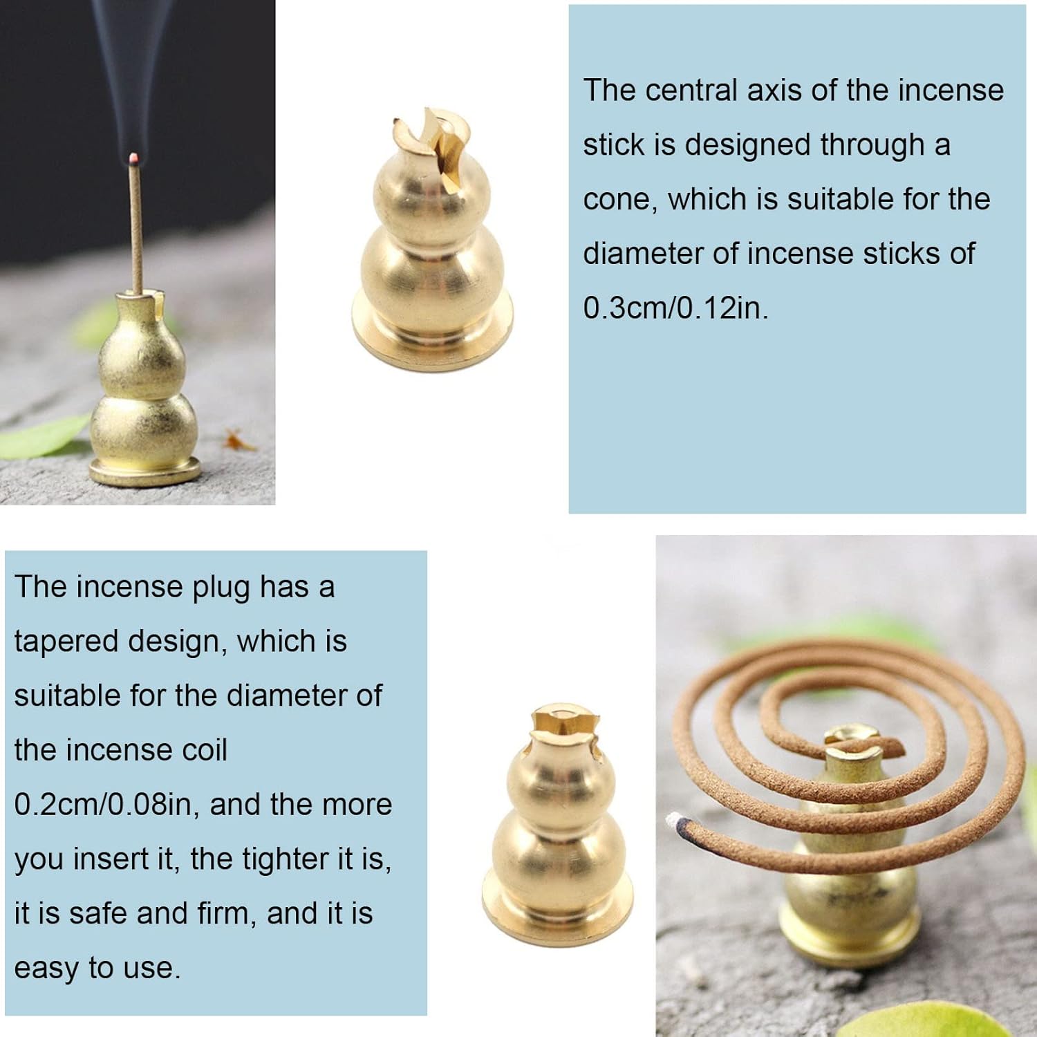 3 Pack Copper Incense Burner Replacement Holders