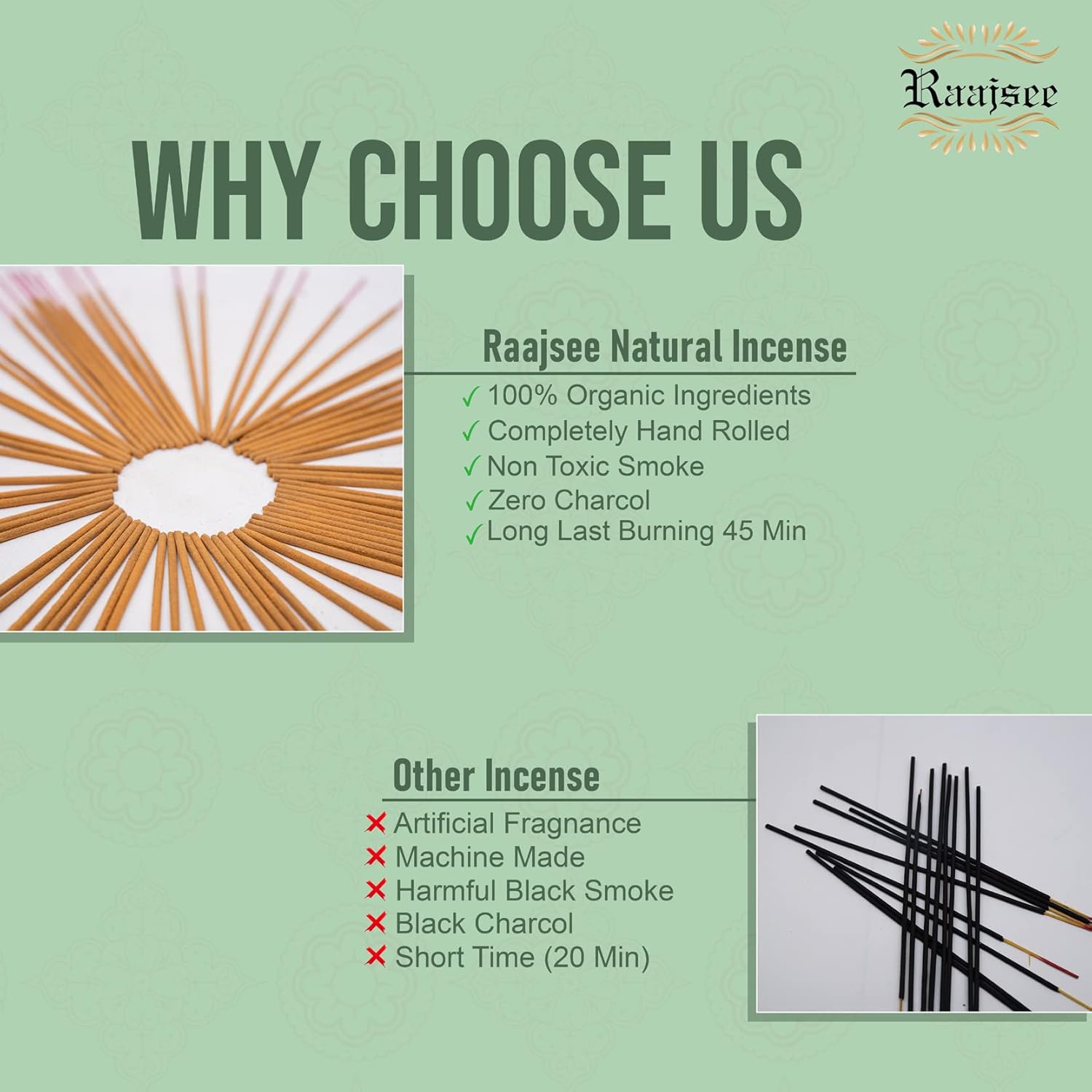 Raajsee Patchouli Incense Sticks 100gm Pack