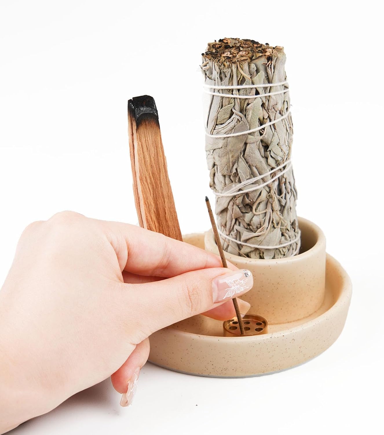 4 in 1 Incense Holder with Ash Catcher Tray
