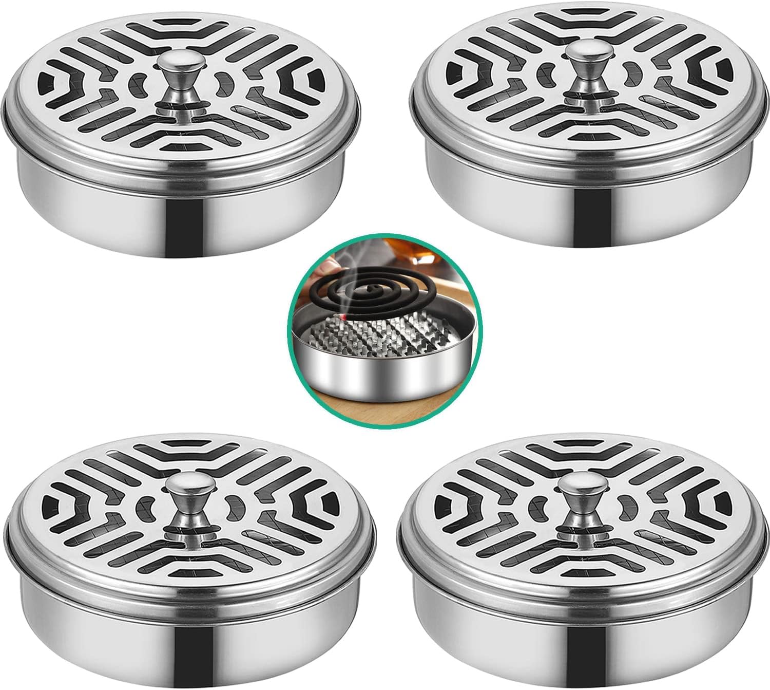 BO SHER 4 Portable Mosquito Coil Holder with Handle
