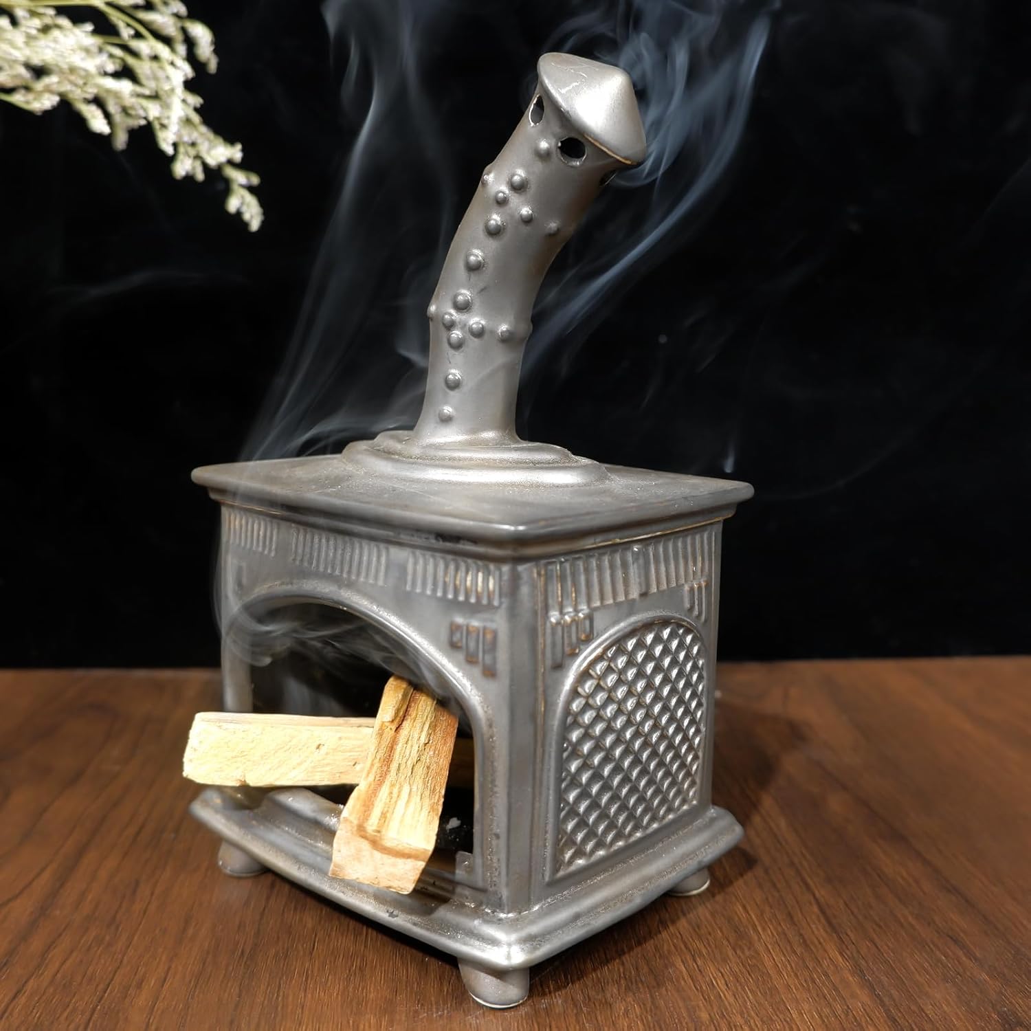 Handmade Ceramic Palo Santo Holder - Fireplace Style