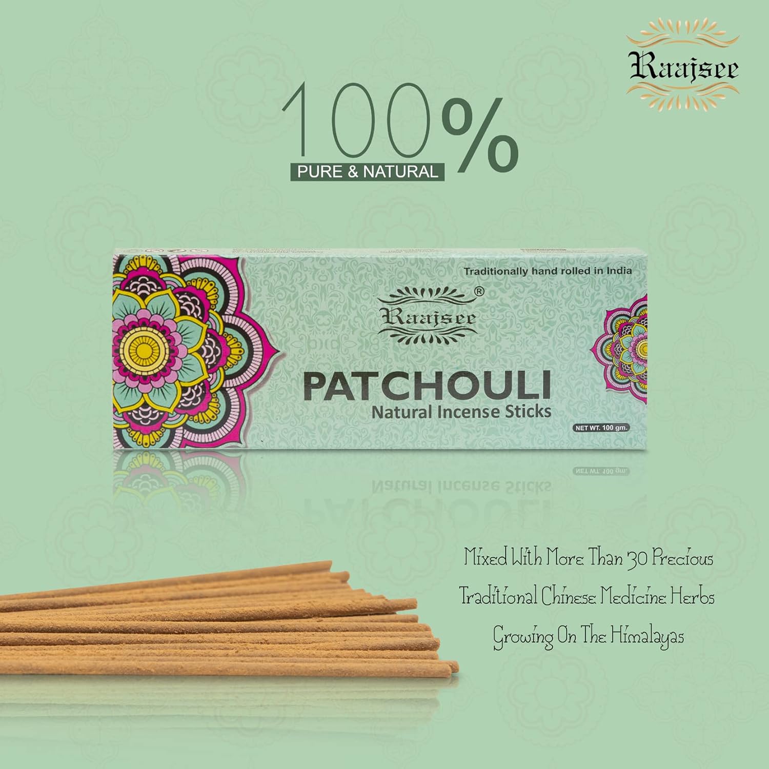 Raajsee Patchouli Incense Sticks 100gm Pack