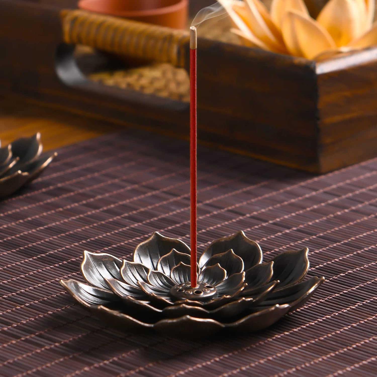 Incense Stick Holder with 5 Holes and Detachable Ash Catcher