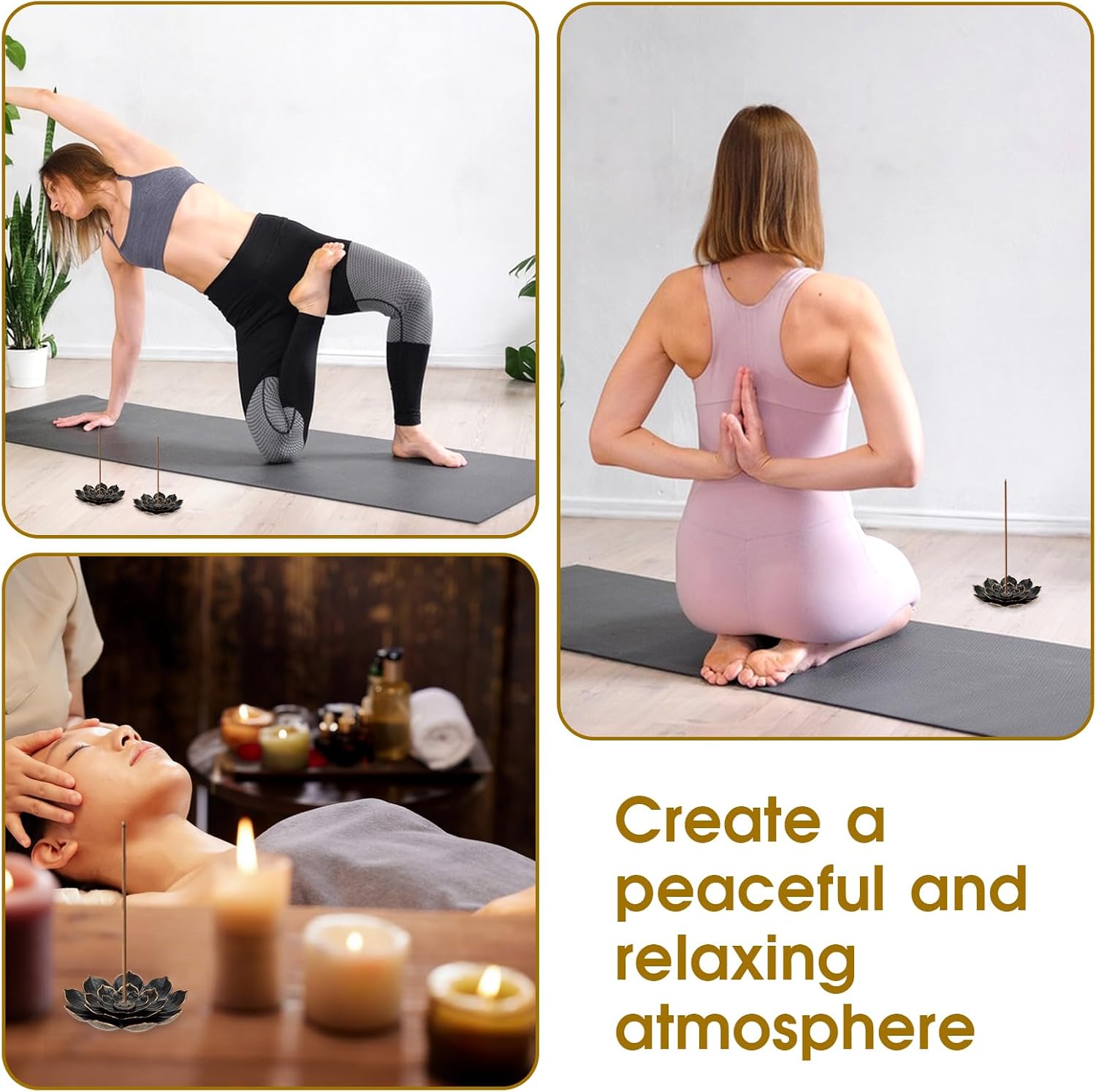 6-Piece Lotus Incense Stick Holder Burner for Home Yoga Sauna SPA