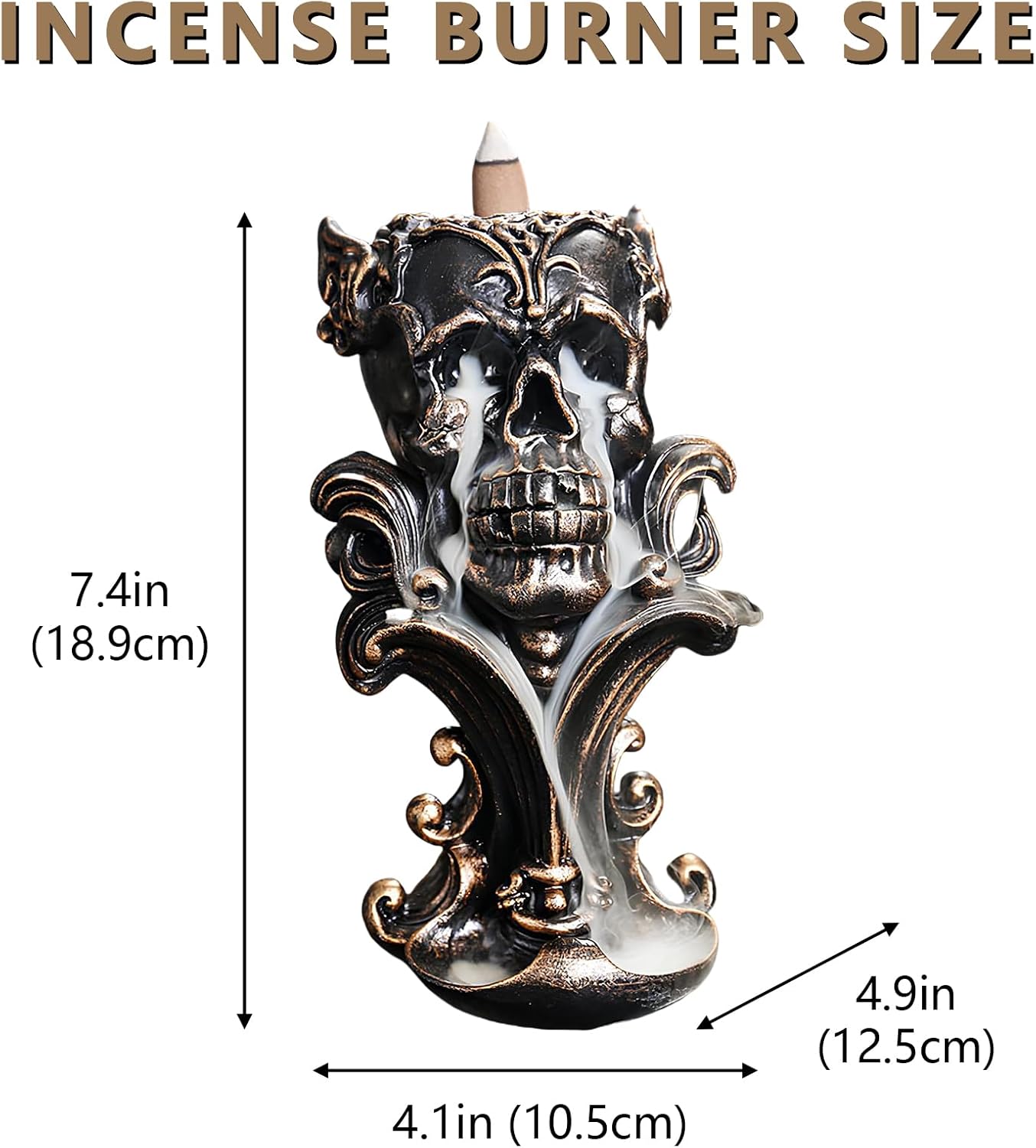 Comeon Backflow Incense Burner Skull Design