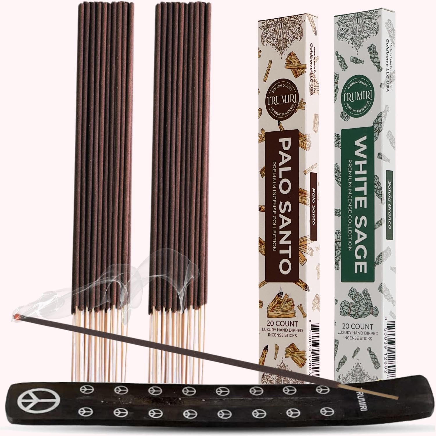 Trumiri Incense Sticks - 40 Pack 20 Palo Santo 20 White Sage