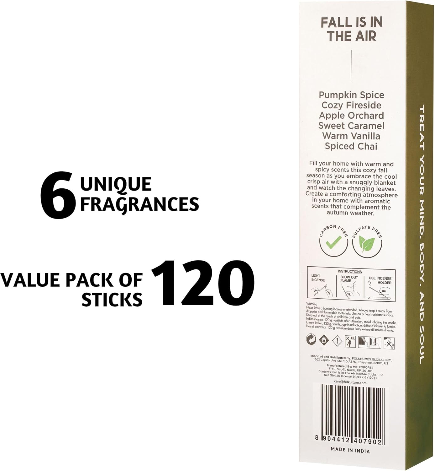 Folkulture Fall Incense Sticks Set of 6