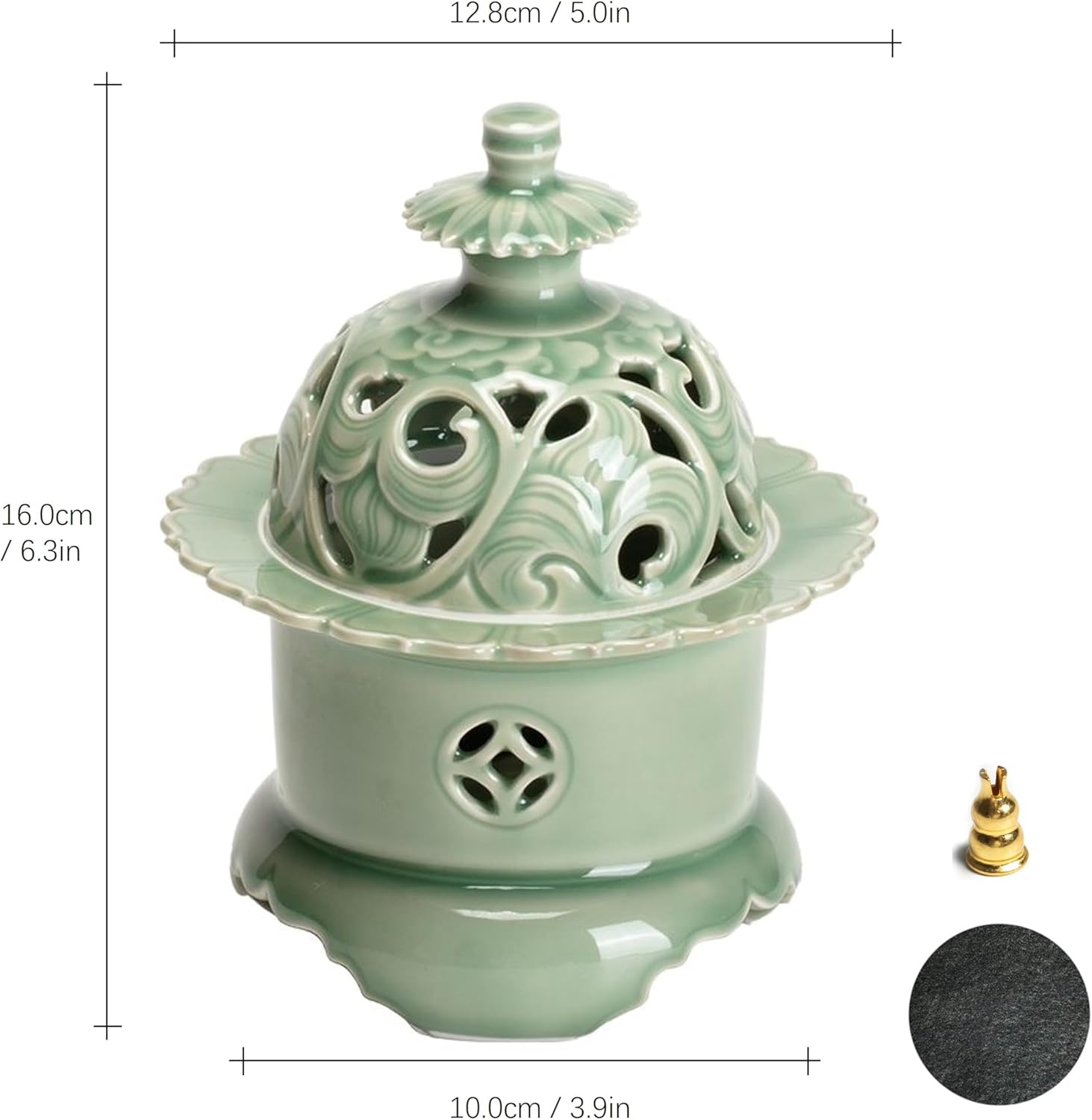 Hermit Life Celadon Three-Legged Incense Burner