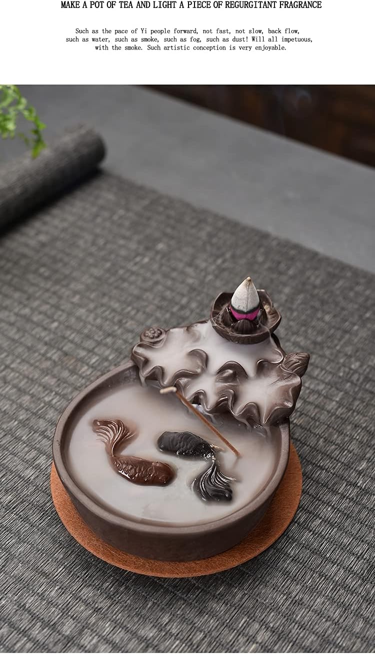 Comeon Two Fishes Incense Holder Ceramic Burner