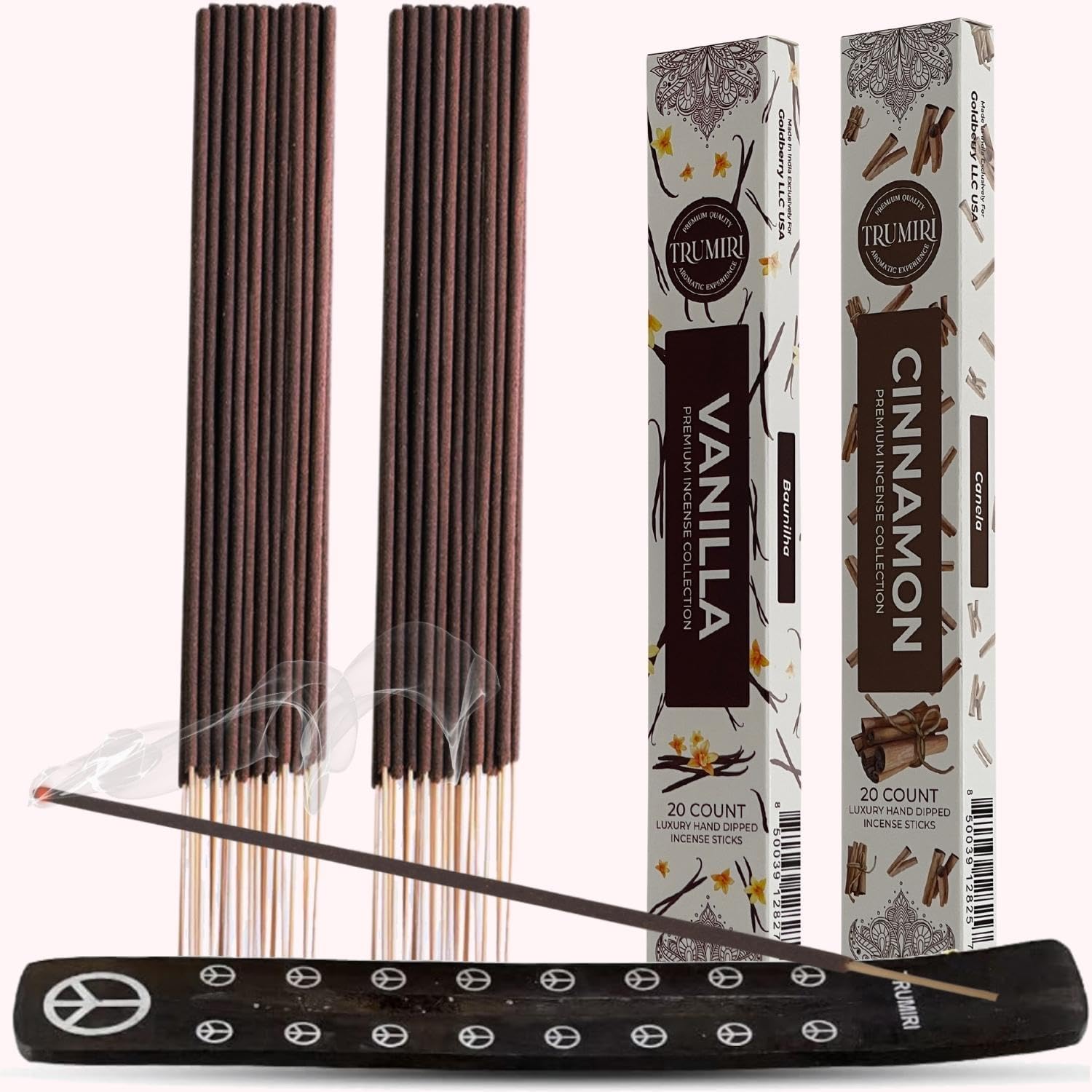Trumiri Natural Incense Sticks - 40 Pack of Vanilla Cinnamon