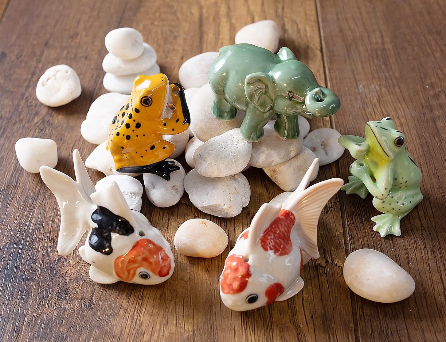 Tiny 2 Inch White Red Orange Goldfish Incense Holder