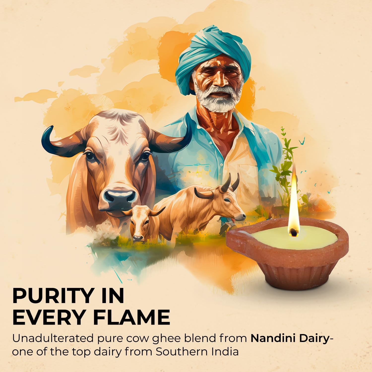 Welburn VedaCo Pure Cow Ghee Diya Set - 30 Pieces