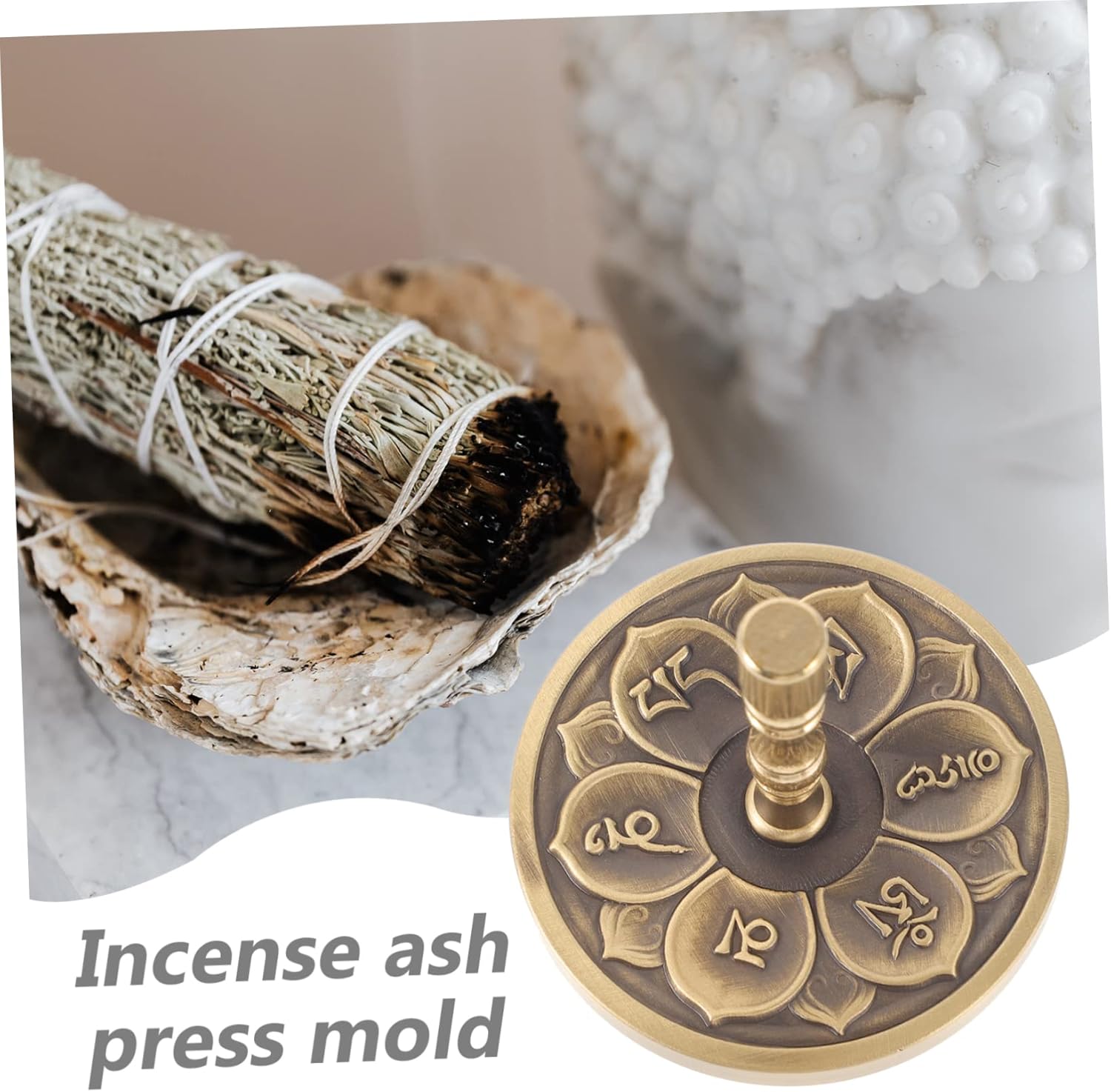 Six Character Proverbs Incense Press Molds Copper Decorative