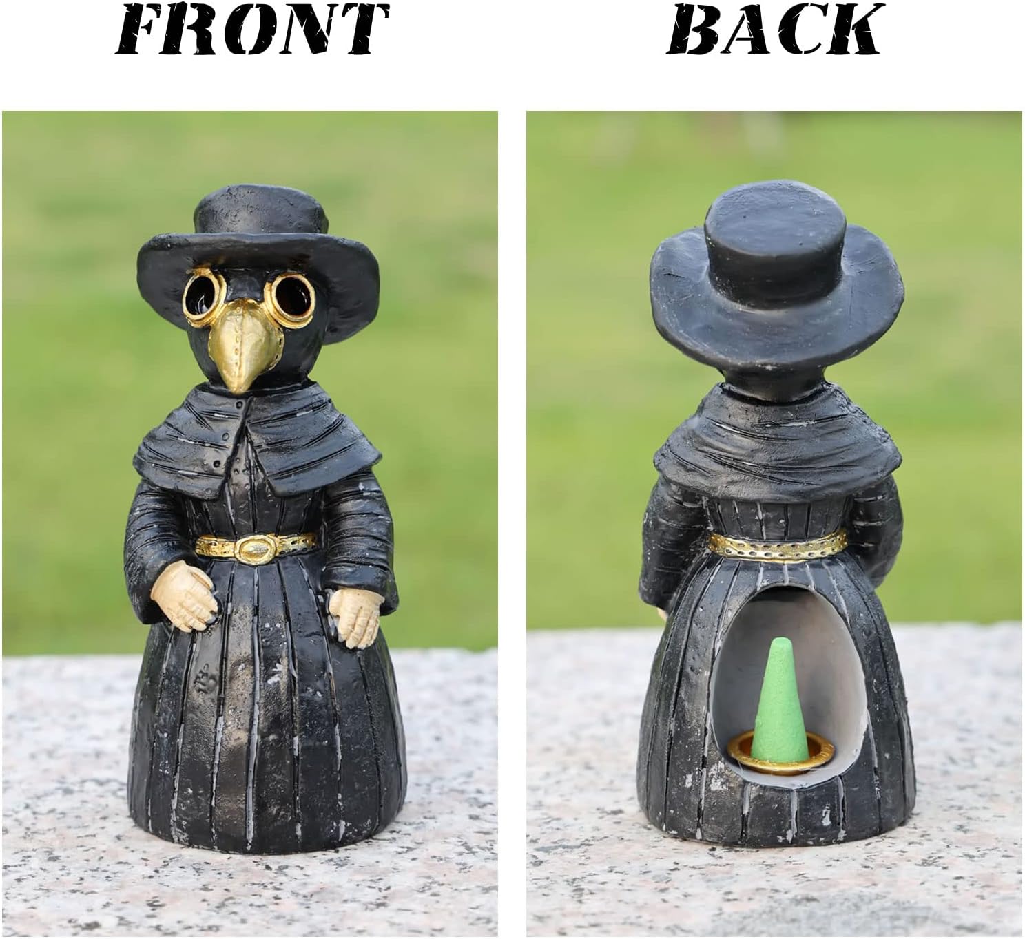 Plague Doctor Incense Burner with Smoky Eyes