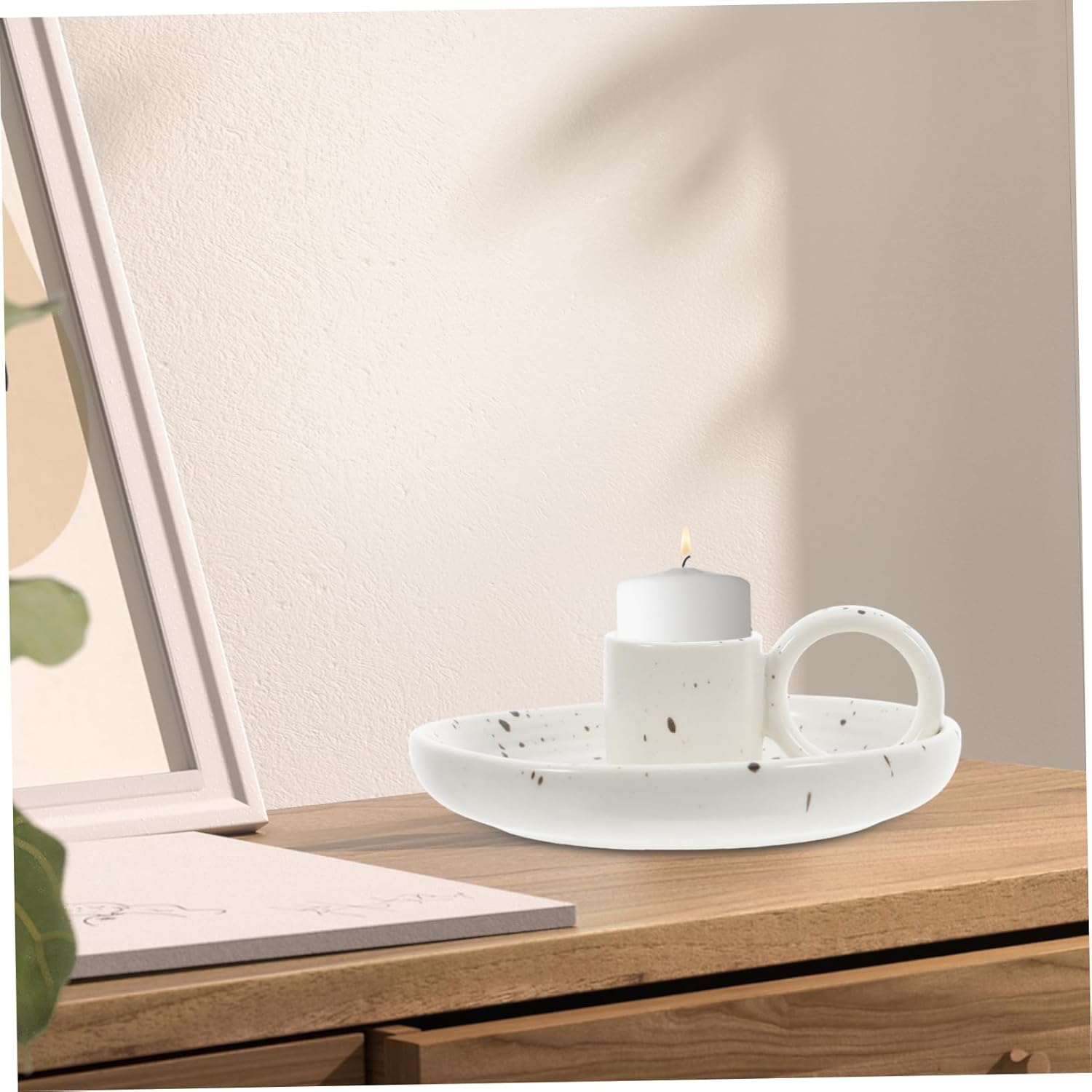 Garneck Ceramic Incense and Candle Holder with Handle
