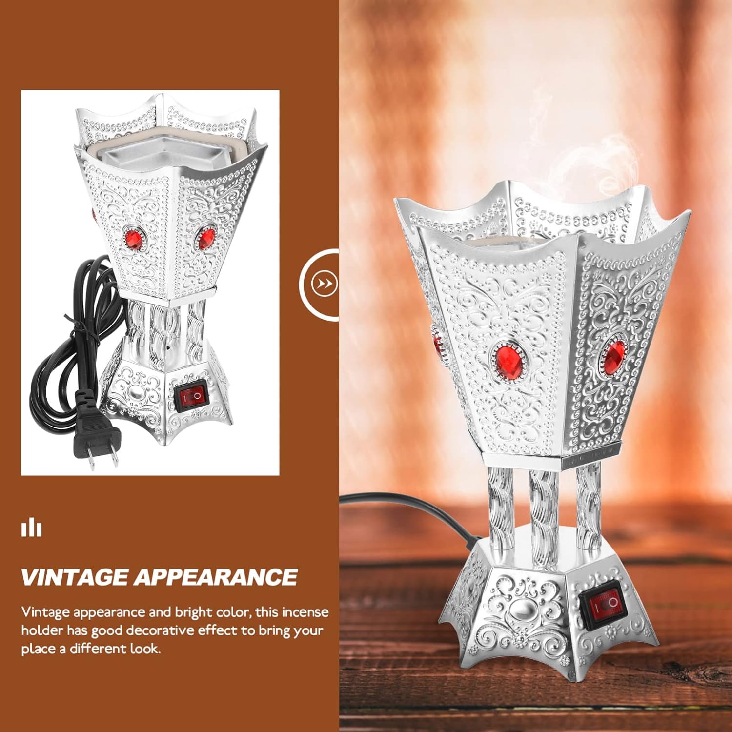 SEWACC Bakhoor Electric Incense Burner Silver
