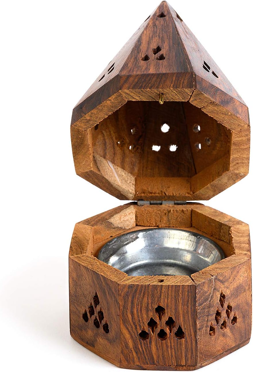 Incense Garden Wooden Incense Holder Burner - 5 Inch Temple Use