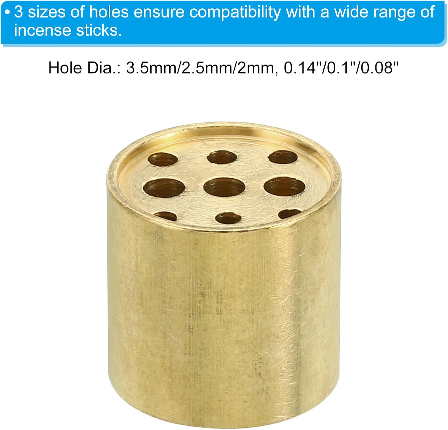 PATIKIL Brass Incense Holder 2 Pack with 9 Holes