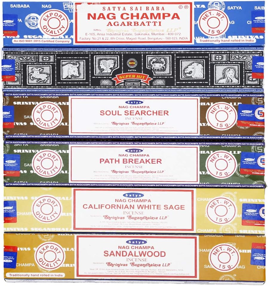 Satya Set of 6 Natural Incense Sticks