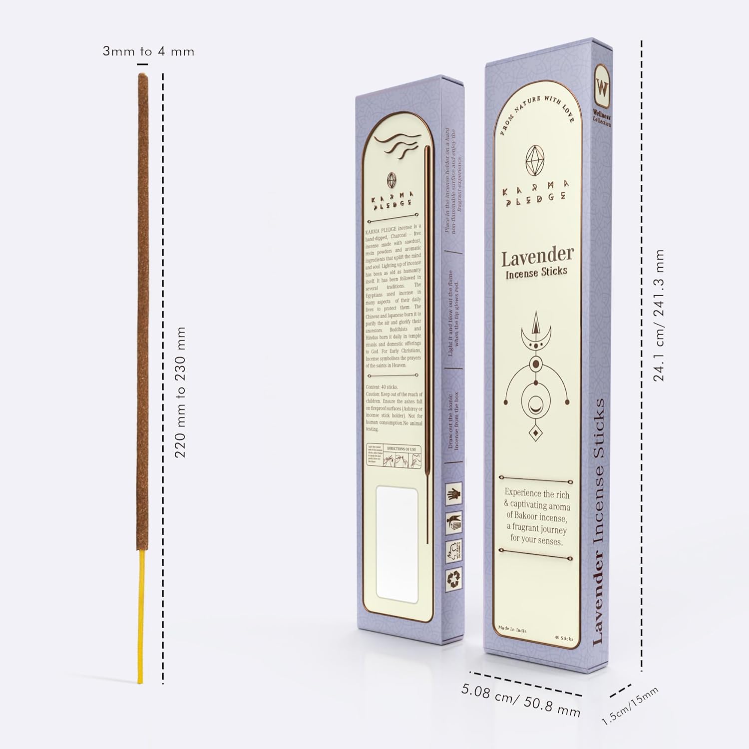 KARMAPLEDGE Lavender Incense Sticks 40 Count