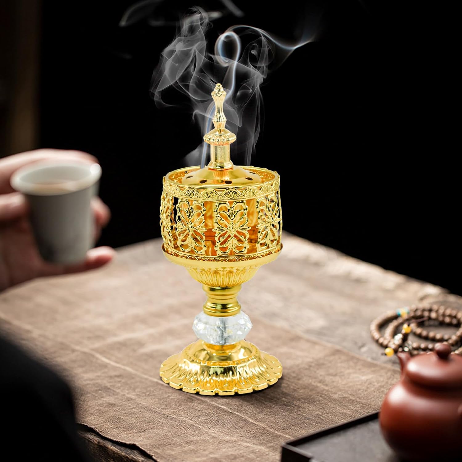 MrMrKura 2PCS Metal Incense Burner Vintage Style