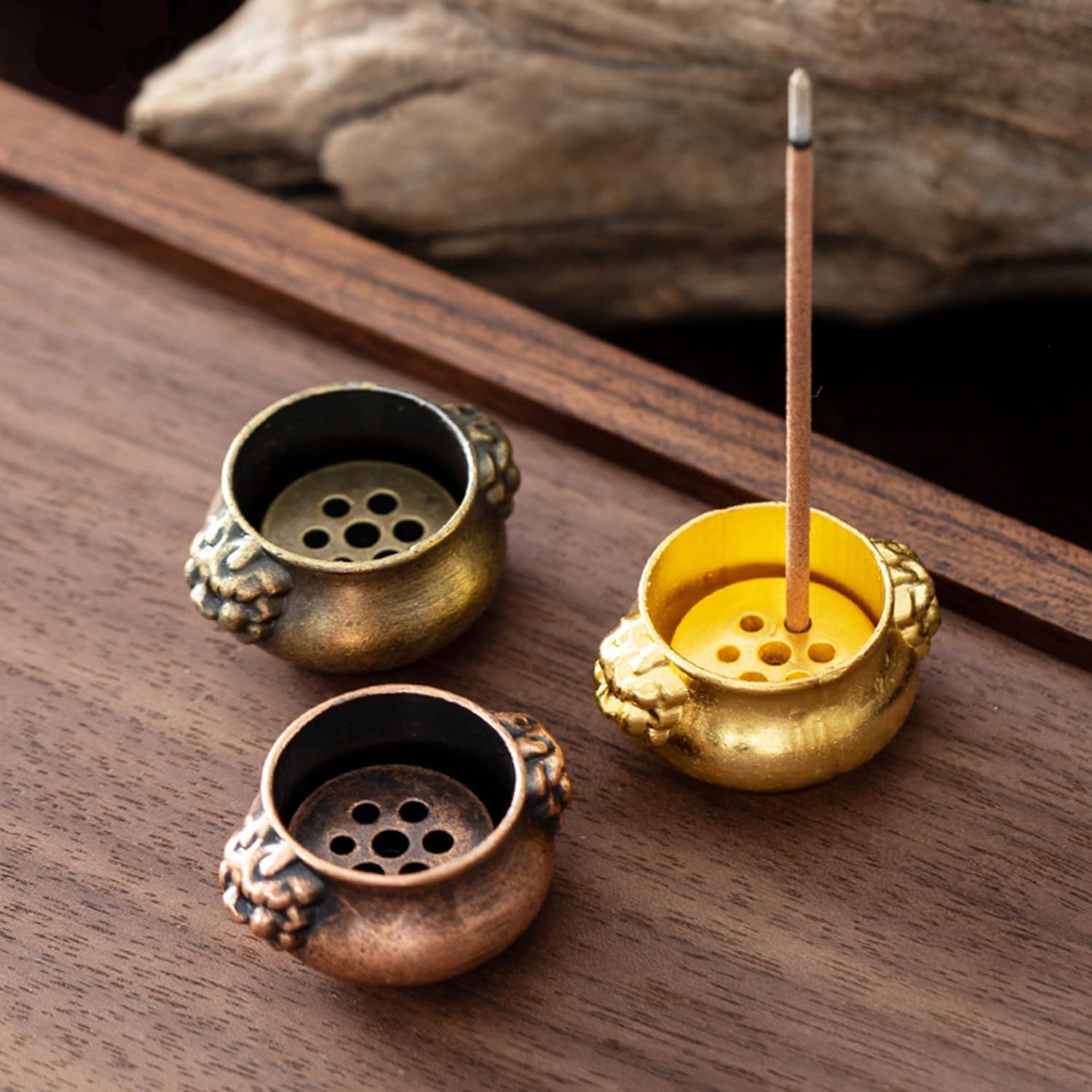 Copper Incense Burner Holder for Joss Stick Tower Incense Coil