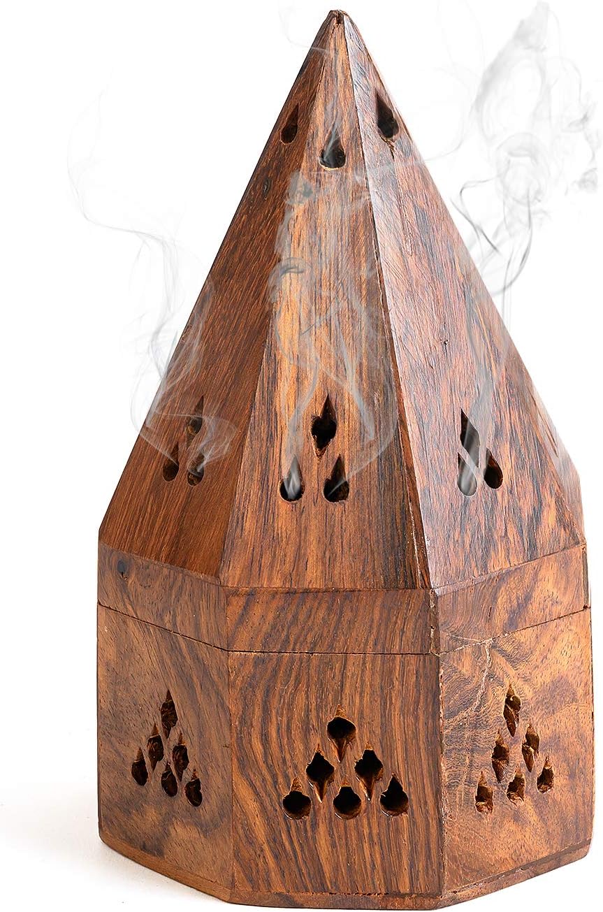 Incense Garden Wooden Incense Holder Burner - 5 Inch Temple Use