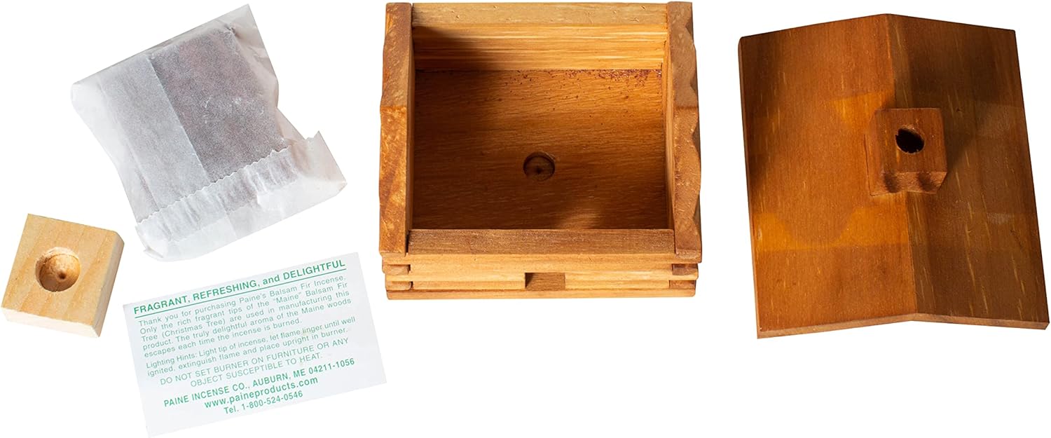 Paines Medium Log Cabin Cedar Incense Burner with 10 Cedar Cones