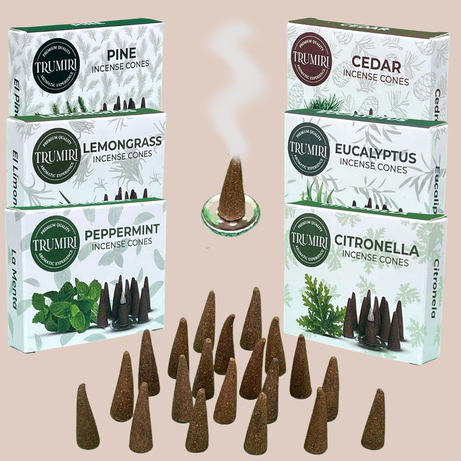 TRUMIRI Leafy Incense Cones Variety Pack 60 Count