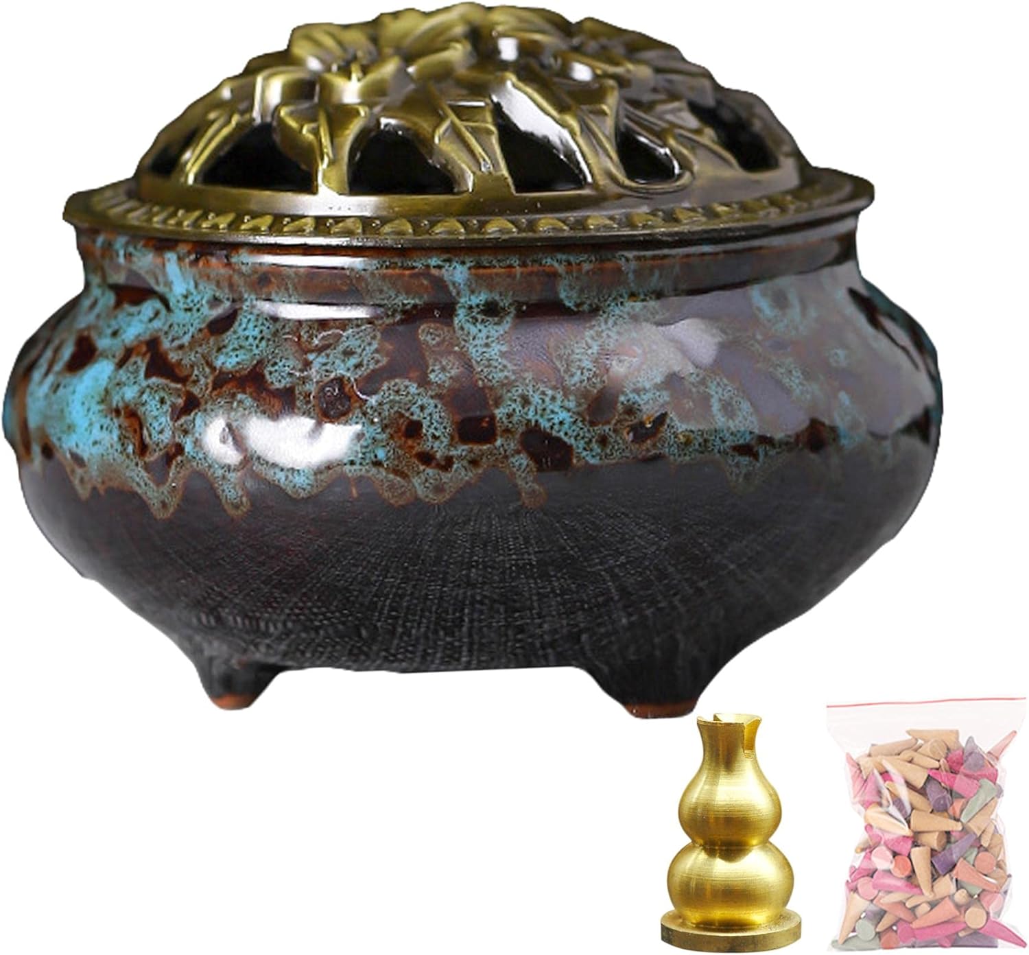 Ceramic Incense Burner with Lid and Holder 1