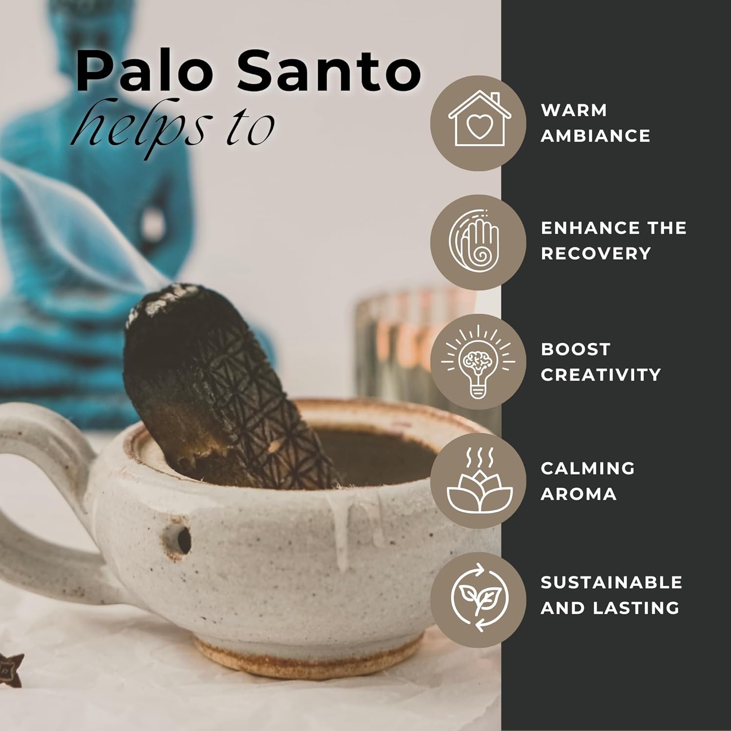 Ancientveda Peruvian Palo Santo Sticks 12 Pack with Smudge Guide