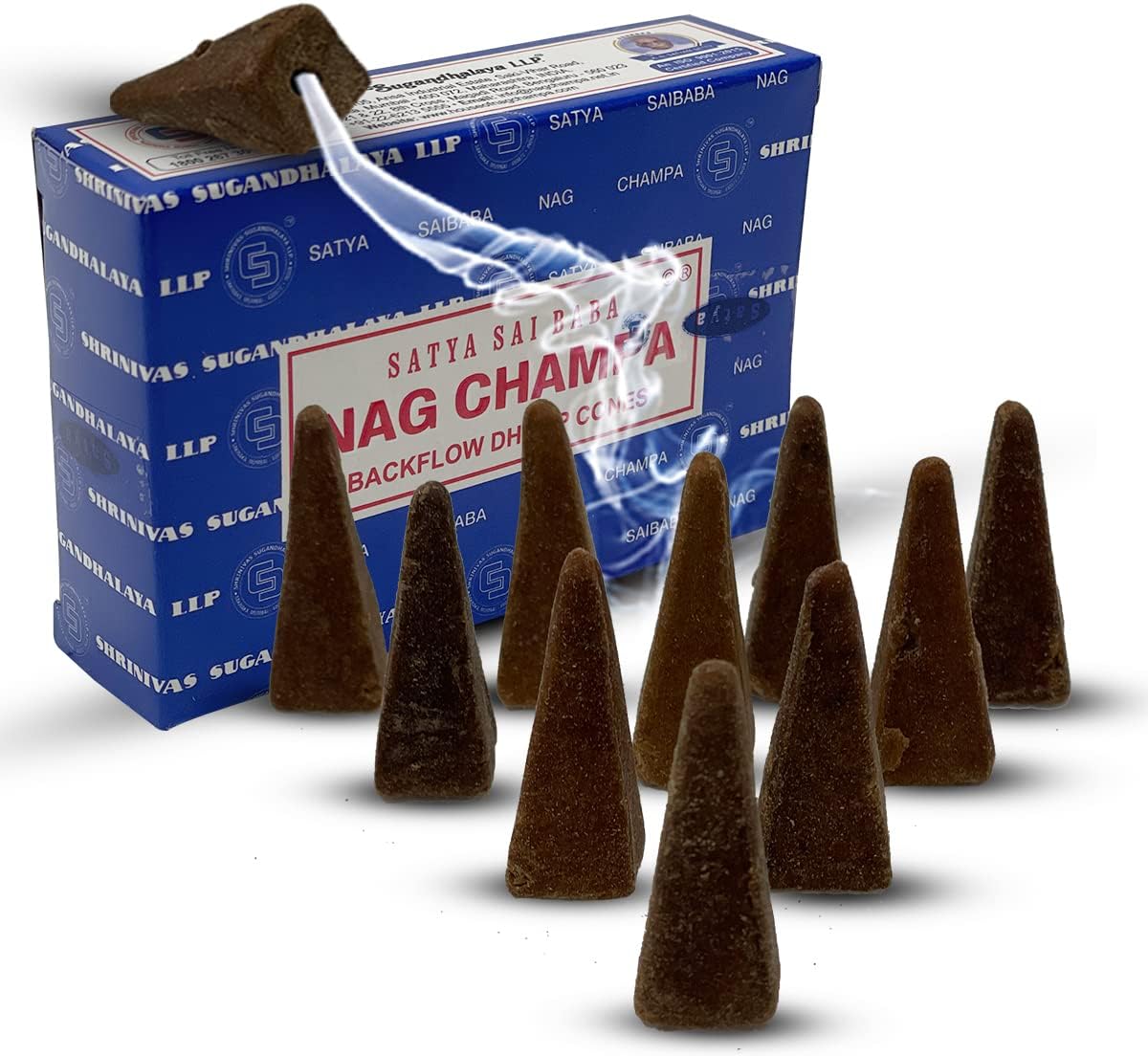 Nag Champa Incense Cones with Mat - Pack of 6