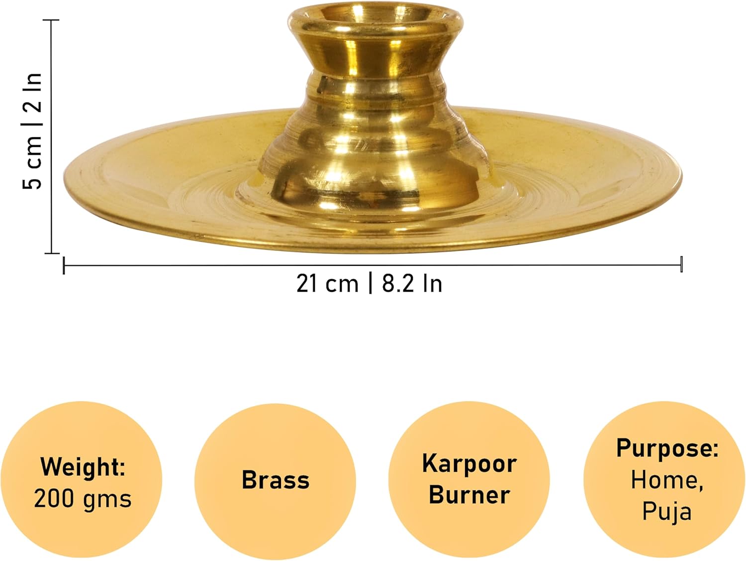 Putrika Brass Kapoor Karpoor Aarti Stand Burner