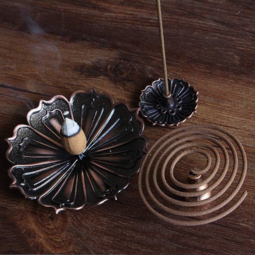 DK177 Brass Incense Sticks Holder with Lotus Design