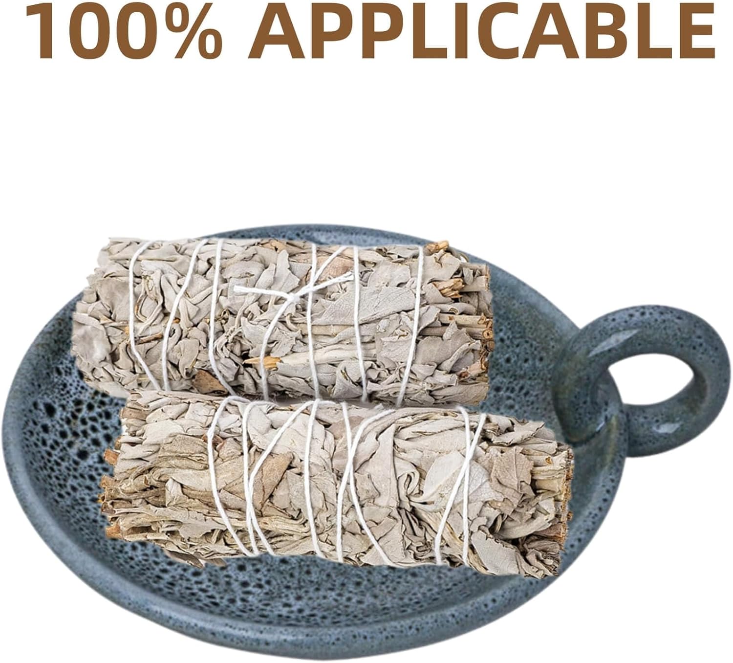 Ceramic Palo Santo Holder and Candle Plate Blue