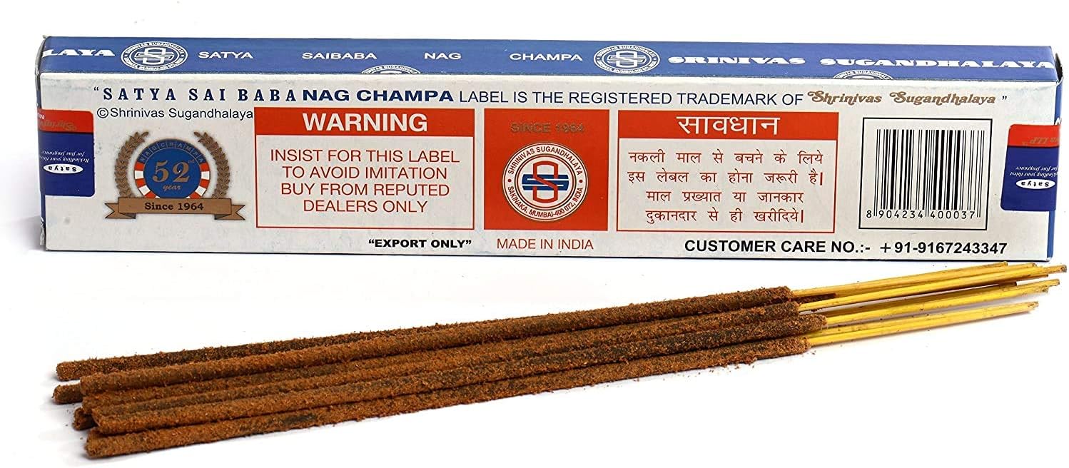 3 Packs Original Satya Sai Baba Nag Champa Incense Sticks