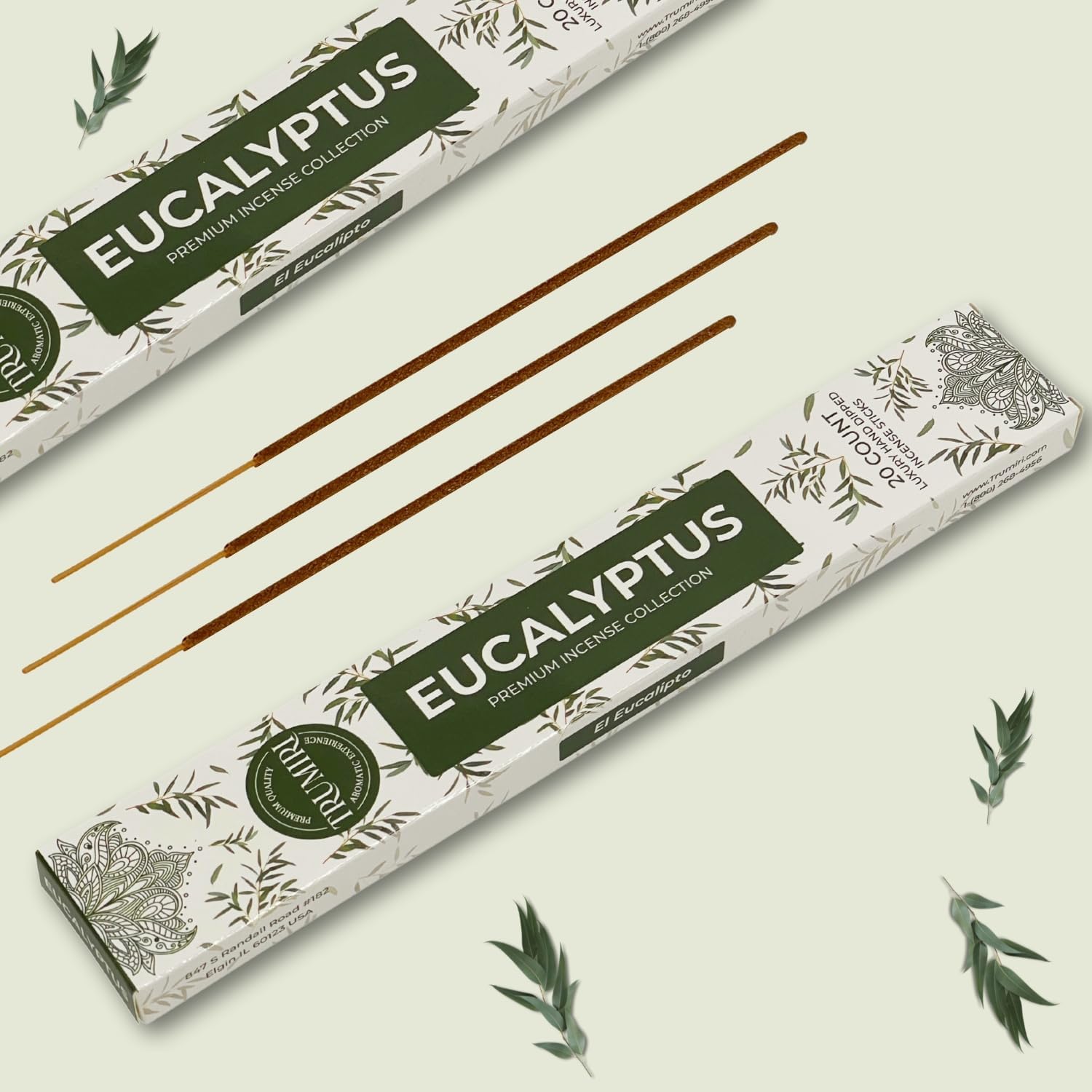 Eucalyptus Incense Sticks - 40 Sticks Dual Pack for Home Use
