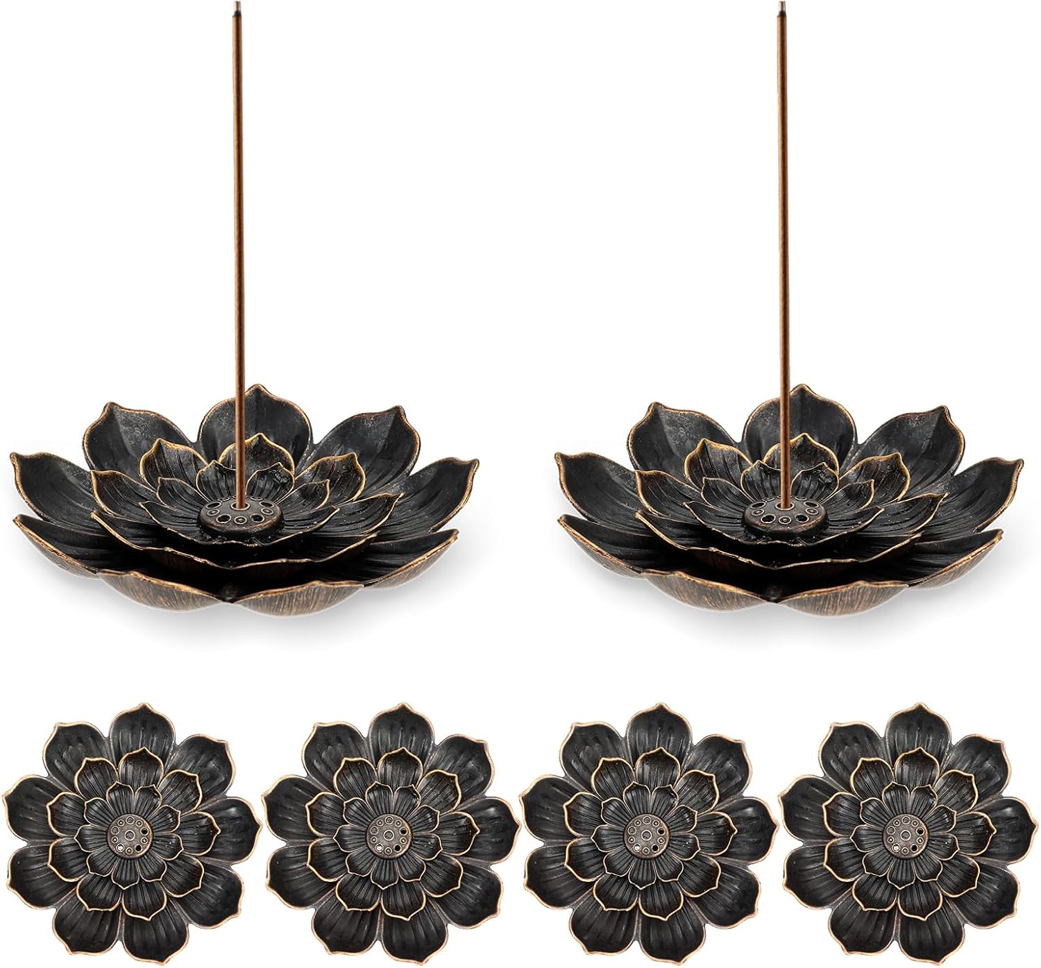 6-Piece Lotus Incense Stick Holder Burner for Home Yoga Sauna SPA