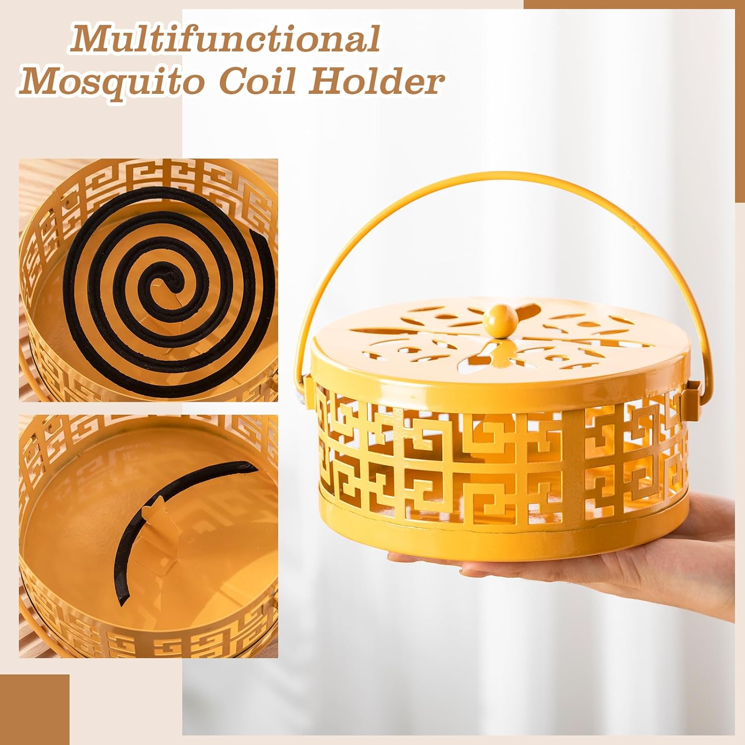 Lallisa 4 Piece Mosquito Coil Holder Yellow