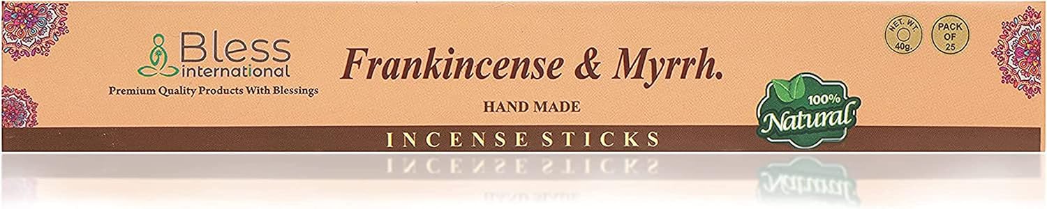 Bless Frankincense and Myrrh Natural Handmade Incense Sticks 25 Sticks