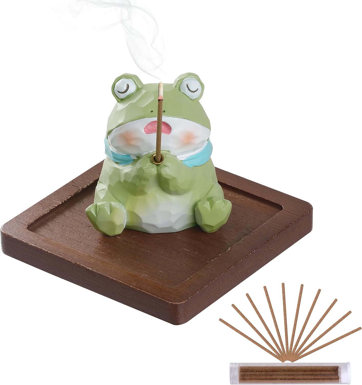 Lionpower Resin Frog Incense Holder with Burner and Ash Catcher