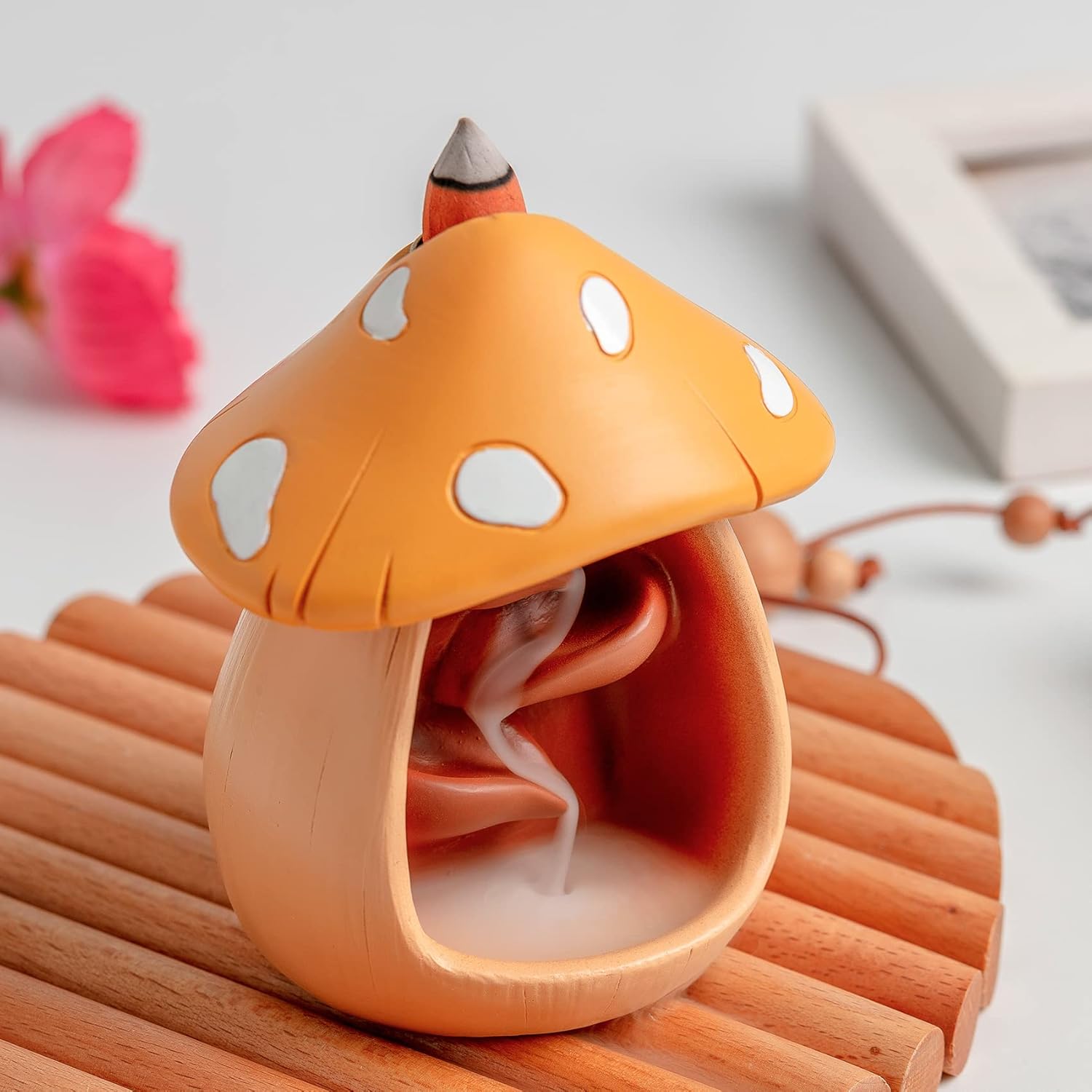 Cute Mushroom Incense Holder with 60 Cones