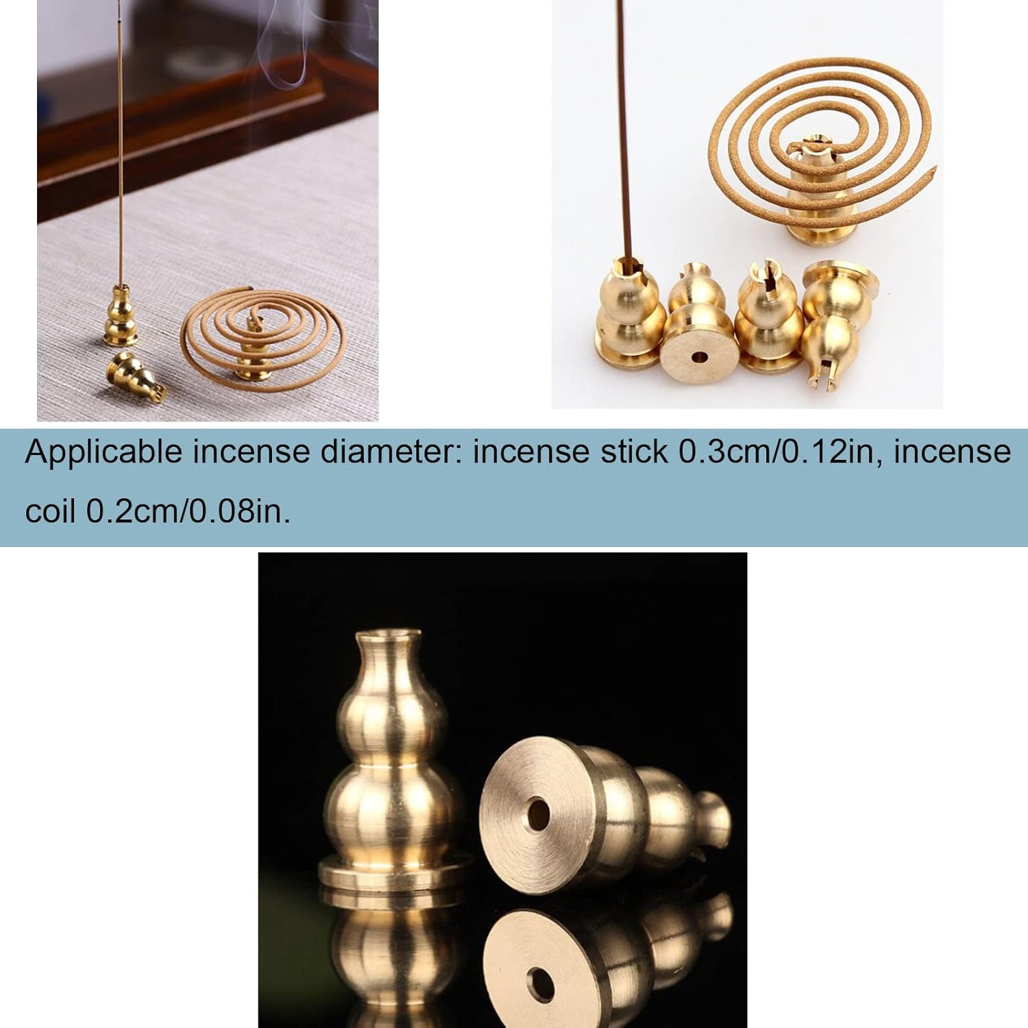 3 Pack Copper Incense Burner Replacement Holders