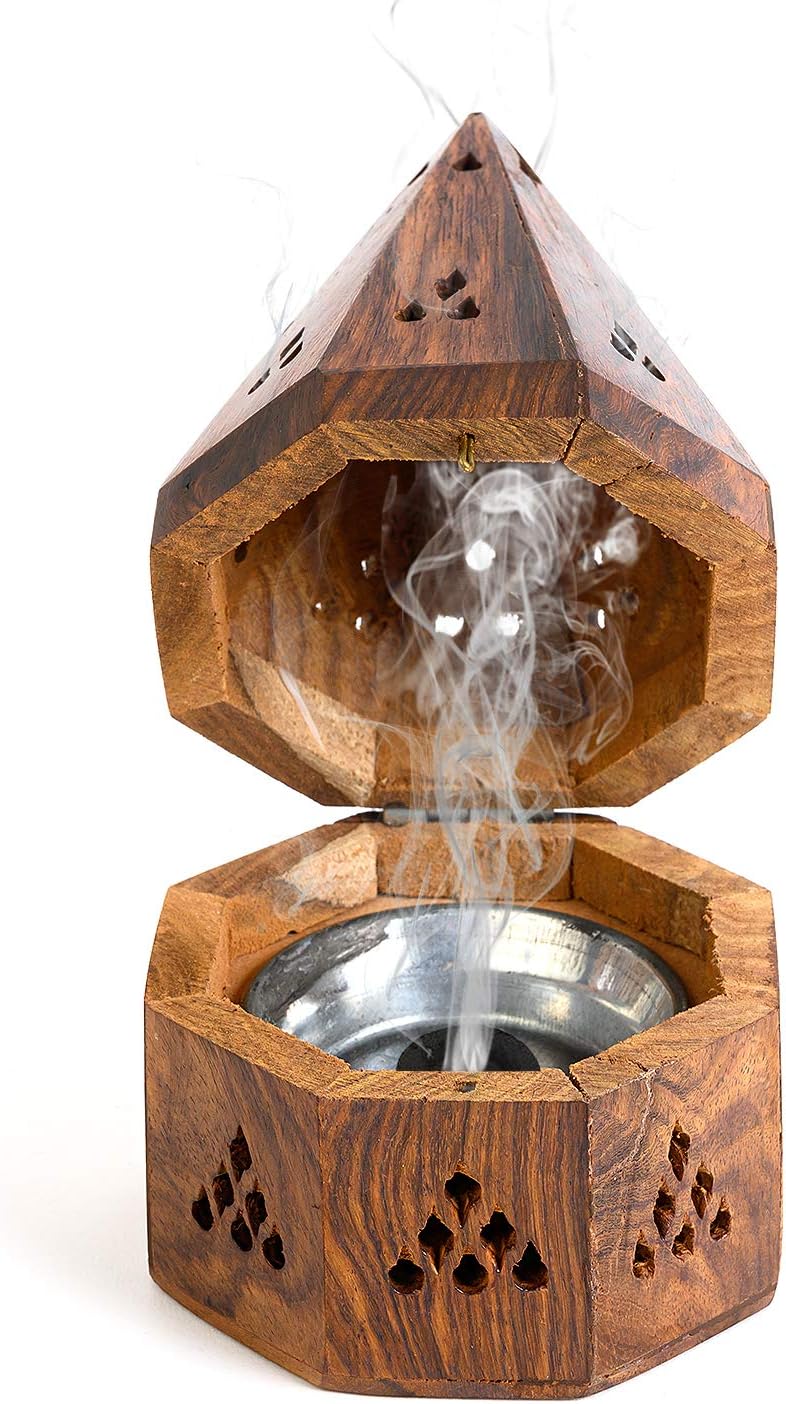 Incense Garden Wooden Incense Holder Burner - 5 Inch Temple Use