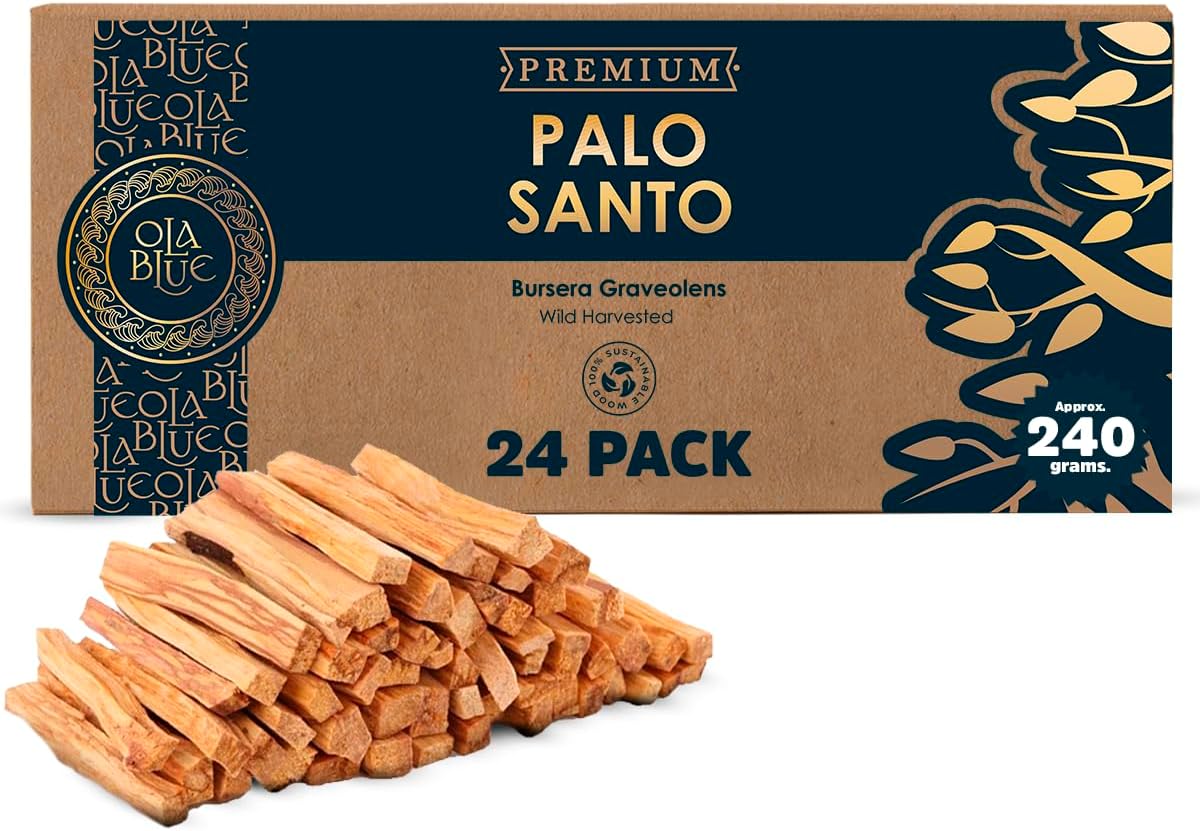 OLA BLUE Palo Santo Smudging Sticks 24-Pack from Peru