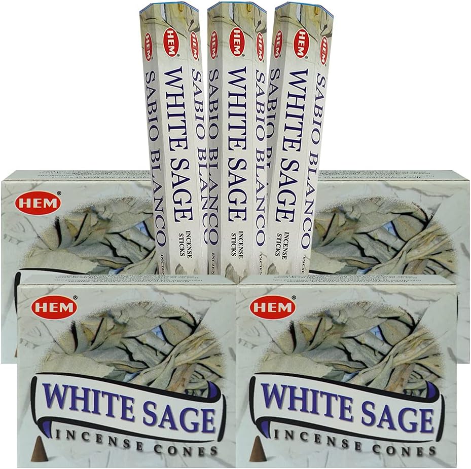 White Sage Incense Sticks and Cone Holder Variety Pack