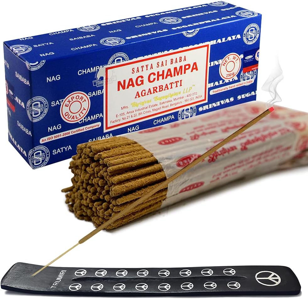 Trumiri Incense Stick Holder Bundle with Nag Champa Incense Sticks