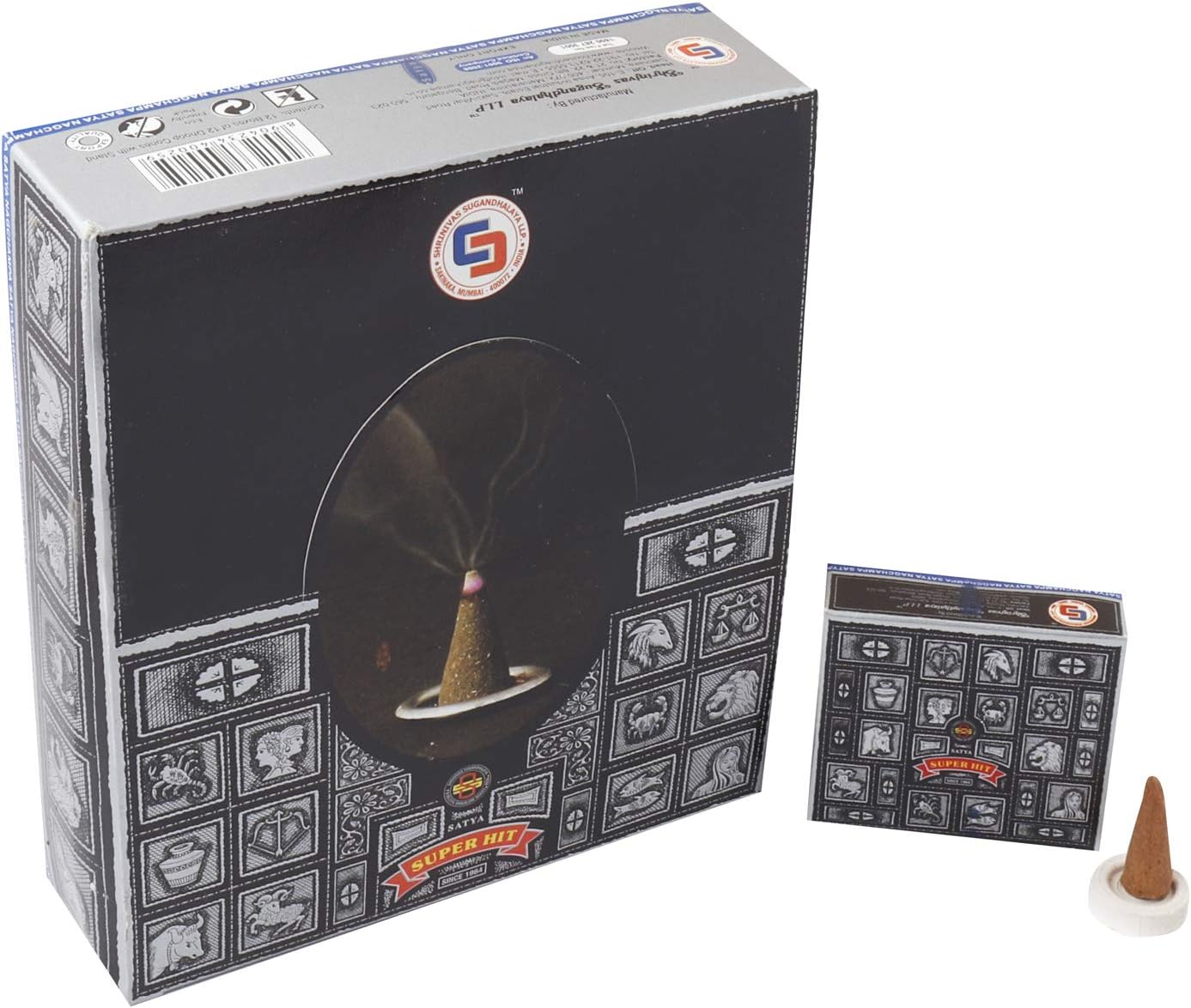 Satya Nag Champa Super Hit Incense Cones Box 12 Packs